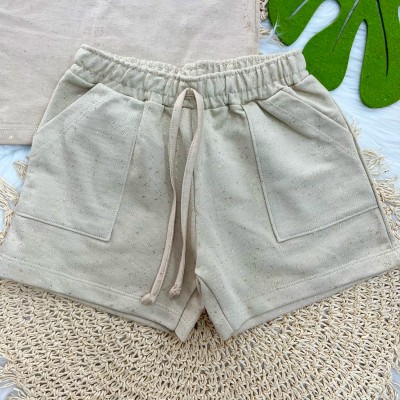 Conj. Blusa Coração e Short Brilhos - Areia